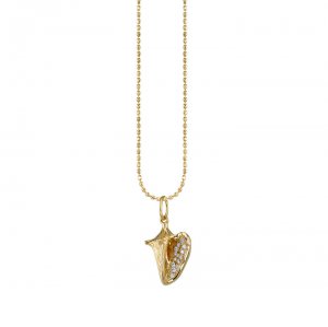 Gold & Diamond Small Conch Shell Charm