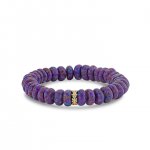 Gold & Diamond Tiny Rondelle on Mohave Purple