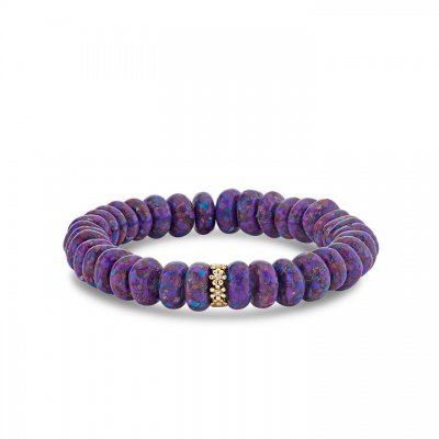 Gold & Diamond Tiny Rondelle on Mohave Purple