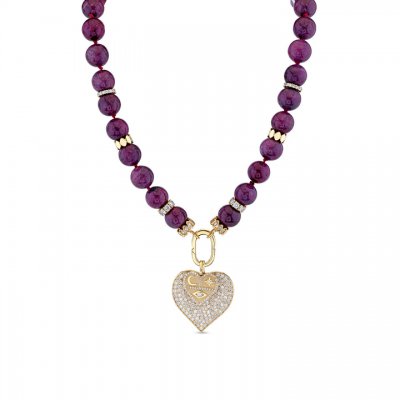 Gold & Diamond Multi-Heart Ruby Necklace