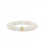 Pure Gold Scallop Rondelle on African Rainbow Moonstone