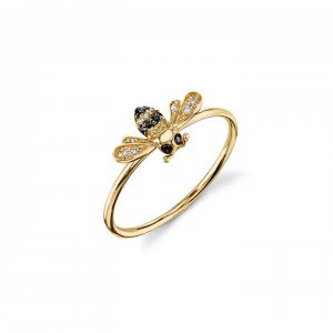 Gold & Diamond Bee Ring