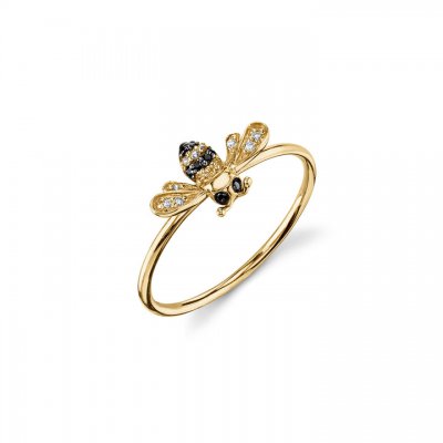 Gold & Diamond Bee Ring