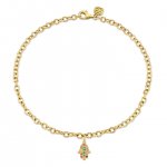 Gold & Rainbow Hamsa Anklet