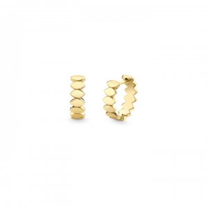 Pure Gold Marquise Eye Huggie Hoops