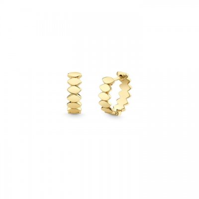 Pure Gold Marquise Eye Huggie Hoops