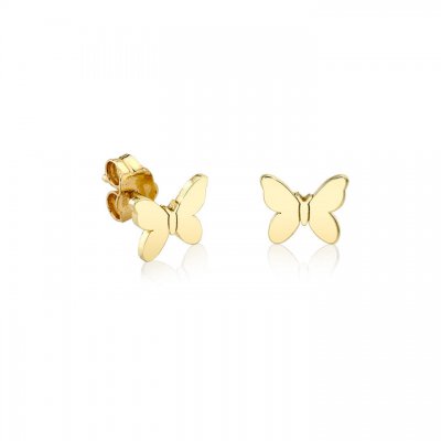 Little Loves Pure Gold Tiny Butterfly Stud