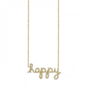 Gold & Diamond Happy Necklace