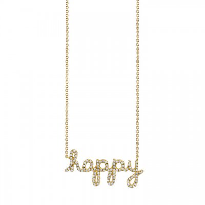 Gold & Diamond Happy Necklace