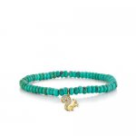 Gold & Diamond Squirrel on Green Turquoise