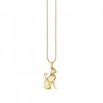 Gold & Diamond Small Egyptian Cat Charm