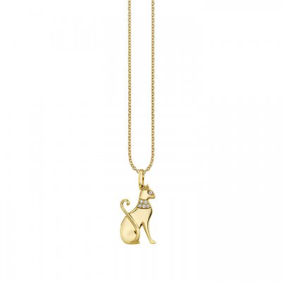 Gold & Diamond Small Egyptian Cat Charm