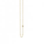 Gold Plated Sterling Silver Horseshoe Necklace with Bezel Set Diamond