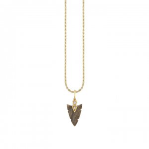 Men's Collection Gold & Diamond Small Carved Arrowhead Charm