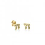 Little Loves Gold & Diamond Small Chai Stud