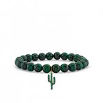 Gold & Emerald Cactus on Malachite