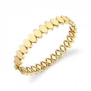 Pure Gold Marquise Eye Hinge Bangle