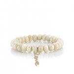 Gold & Diamond Love Script on Cream Moonstone