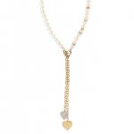 Gold & Diamond Pearl Heart Necklace