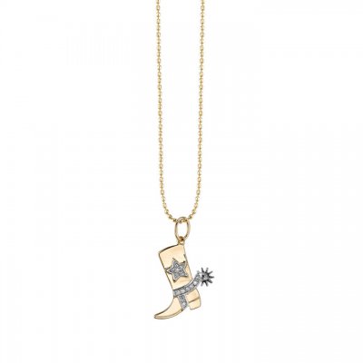 Gold & Diamond Cowboy Boot Charm