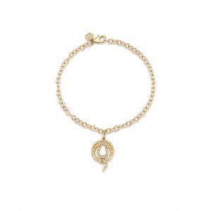 Gold & Diamond Horseshoe Lasso Bracelet