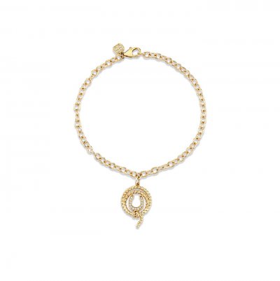 Gold & Diamond Horseshoe Lasso Bracelet