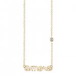 Gold Plated Sterling Silver Amore Necklace with Bezel Set Diamond