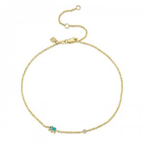 Gold & Enamel Mini Elephant Anklet