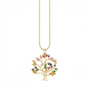 Gold & Rainbow Tree Of Life Charm