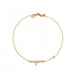 Gold Plated Sterling Silver Inspire Bracelet with Bezel-Set Diamond