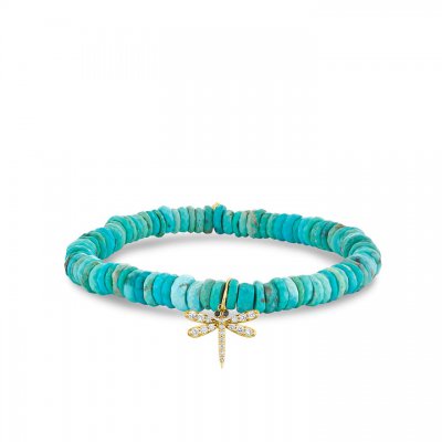 Gold & Diamond Dragonfly on Arizona Turquoise