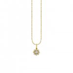 Gold & Bezel Diamond Flower Necklace