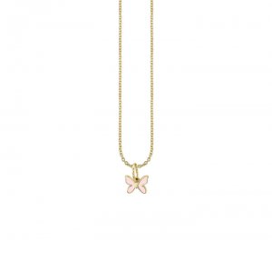 Little Loves Gold & Enamel Mini Butterfly Charm Necklace