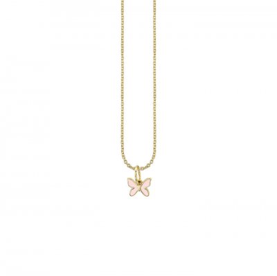 Little Loves Gold & Enamel Mini Butterfly Charm Necklace