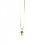 Gold & Pink Sapphire Ice Cream Charm