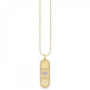 Gold & Diamond Cartouche Icon Charm