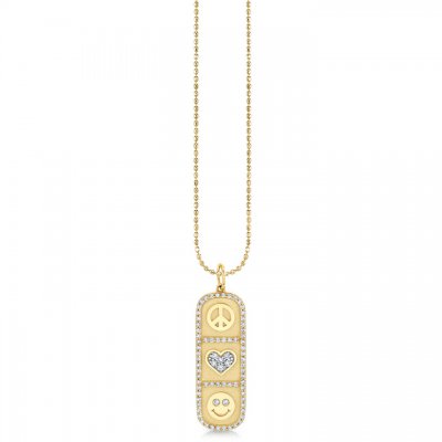 Gold & Diamond Cartouche Icon Charm