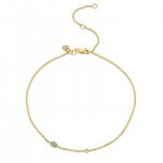 Gold & Enamel Mini Hamsa Anklet