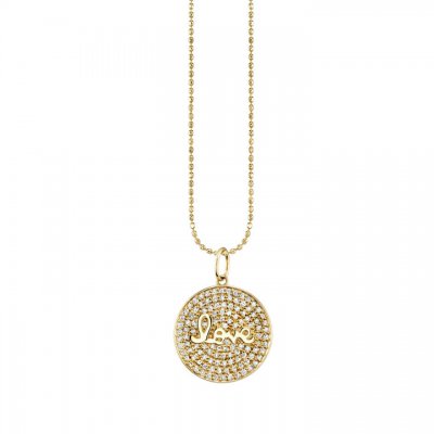 Gold & Diamond Love Medallion Charm