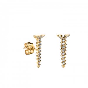 Gold & Diamond Screw Stud