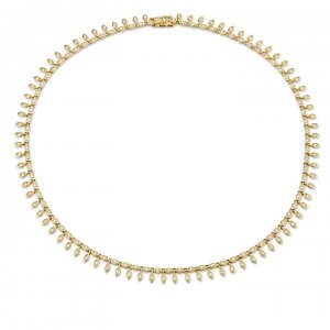 Gold & Diamond Marquise Eye Eternity Fringe Necklace