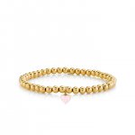 Gold & Enamel Tiny Heart On Gold Beads