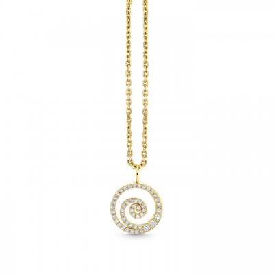 Gold & Diamond Large Spiral Charm