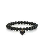 Gold & Enamel Heart on Onyx