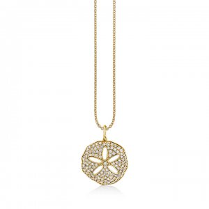 Gold & Diamond Large Sand Dollar Charm