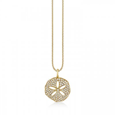 Gold & Diamond Large Sand Dollar Charm