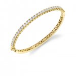 Gold & Diamond Large Bangle