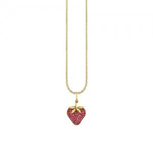 Gold & Ruby Strawberry Charm