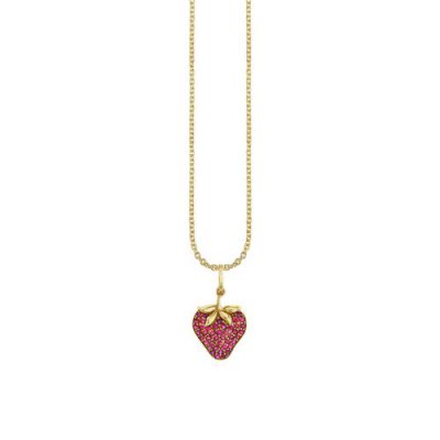 Gold & Ruby Strawberry Charm