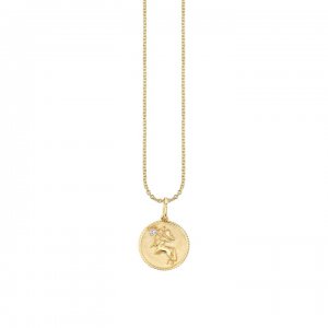 Gold & Diamond Sagittarius Zodiac Medallion